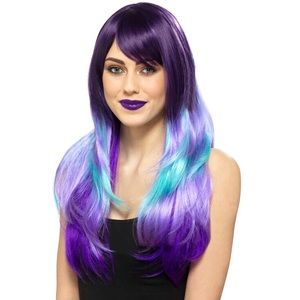 Claires Purple and Turquoise Wig